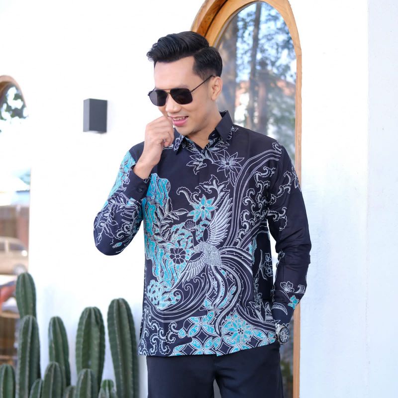 Baju Pria Hitam Tosca Kemeja Batik Lengan Panjang Pendek Ori Kulo