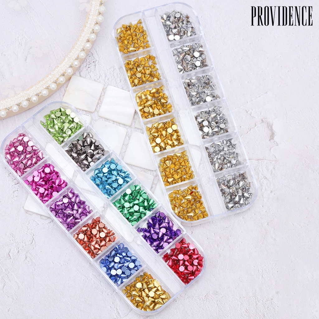 Providence 1kotak Pesona Nail Art Tidak Luntur Anti-Oksidasi Tahan Jatuh Yang Dapat Dilepas 12kisi DIY Rivet Gadis Kuku Aksesori Kecantikan Nail Salon Supply