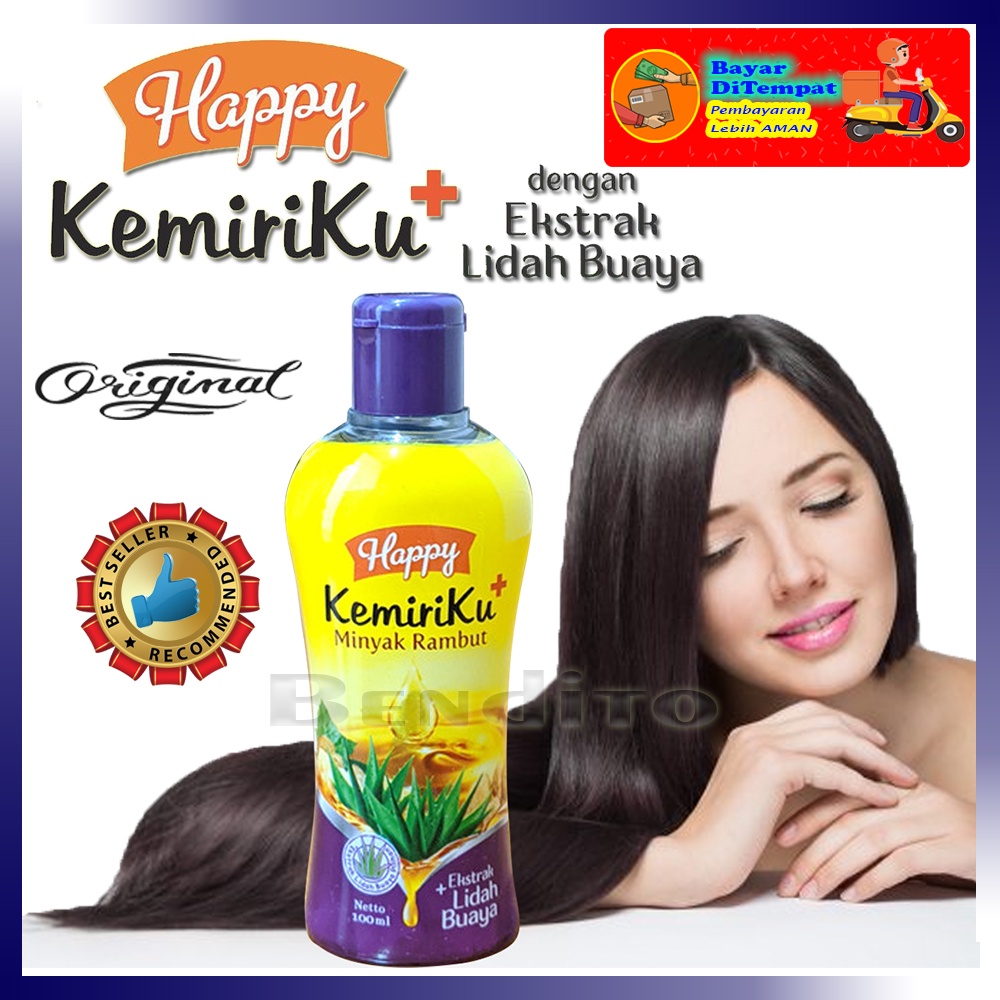 Happy Kemiriku Minyak kemiri Extract Lidah Buaya Penyubur Rambut 100ml