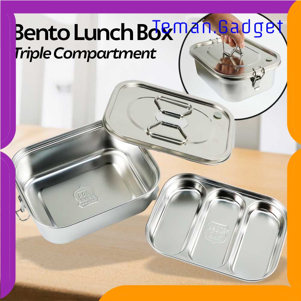 TG - DPR HE JIA FAN LE Kotak Makan Bento Lunch Box Stainless Steel - HS233