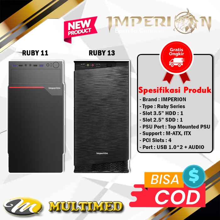 Casing PC Imperion Ruby Series Lengkap Dengan PSU 500 Watt