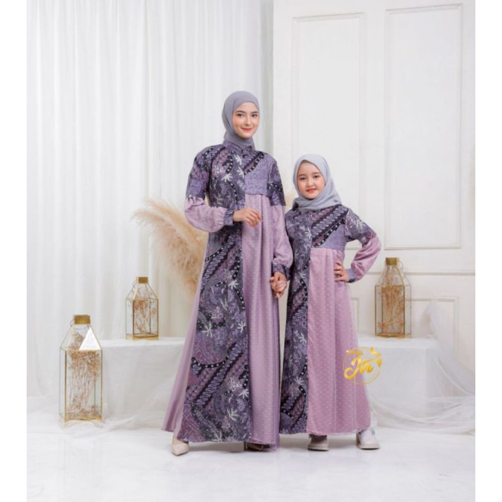 SARIMBIT LEBARAN TERBARU BAJU BATIK COUPLE KELUARGA RAYA SERIES / SET FAMILY GAMIS KELUARGA AYAH IBU ANAK