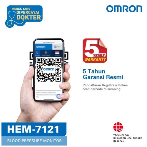 OMRON HEM-7121 Tensimeter Digital Original Omron HEM 7121 / Tensi Meter Digital Omron 7121 Garansi Resmi 5 Tahun