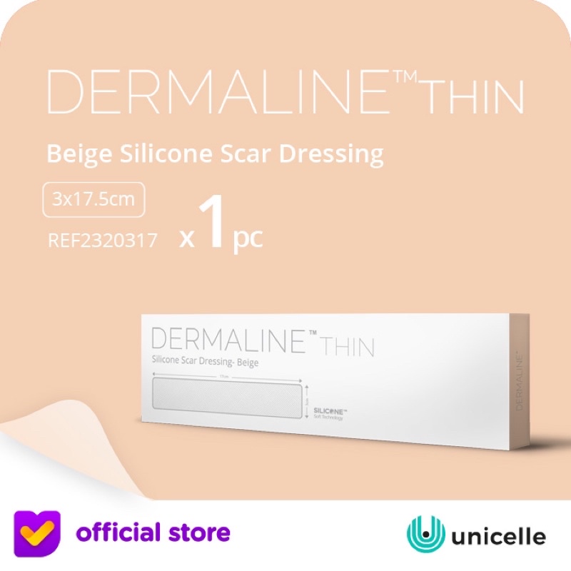 Perawatan Keloid - Dermaline Thin - Silicone Scar Sheet - 3x17,5 cm/pc