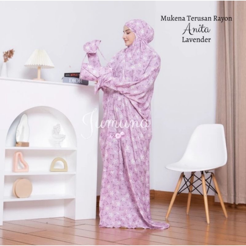 Mukena Terusan dewasa rayon traveling by Lessy.id