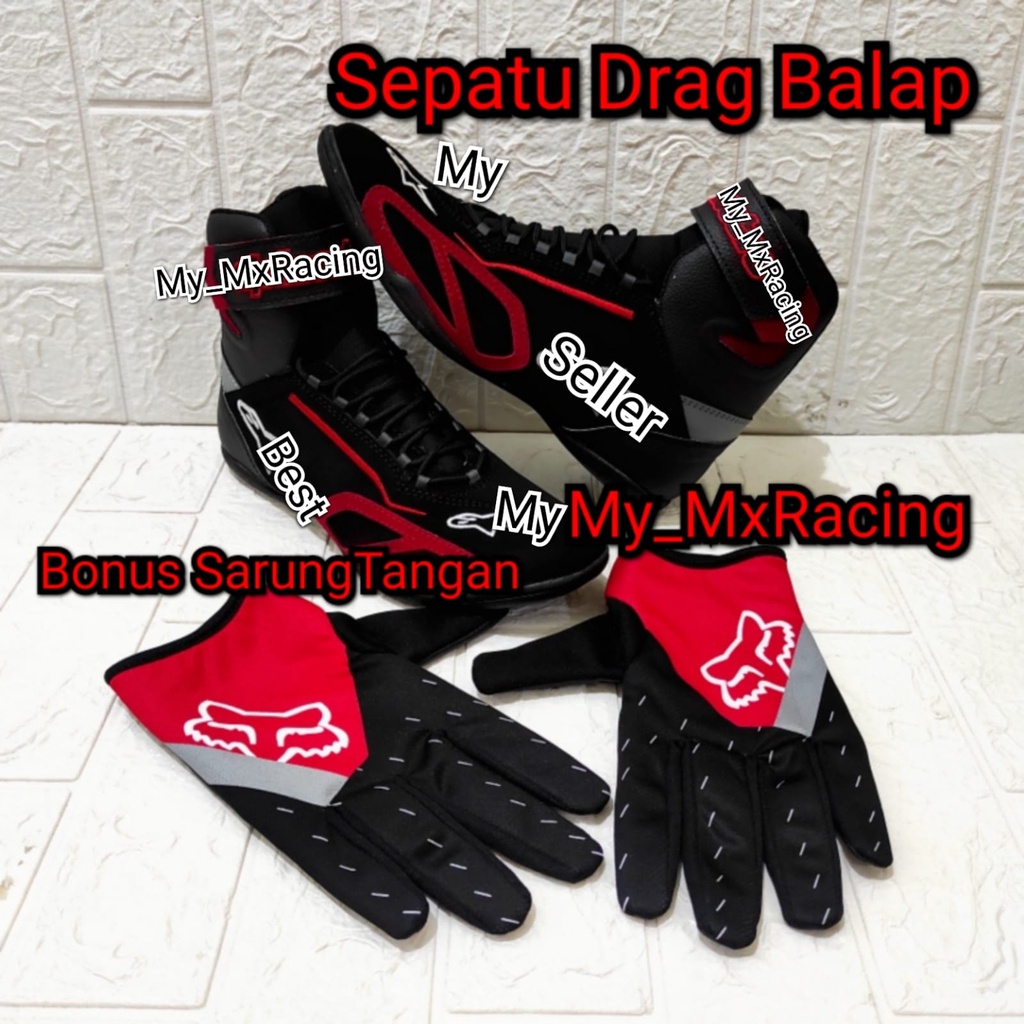 terlaris Sepatu Drag Balap Sepatu Race Keren TERLARIS for Touring Rally Slalom Kualitas Premium hitam