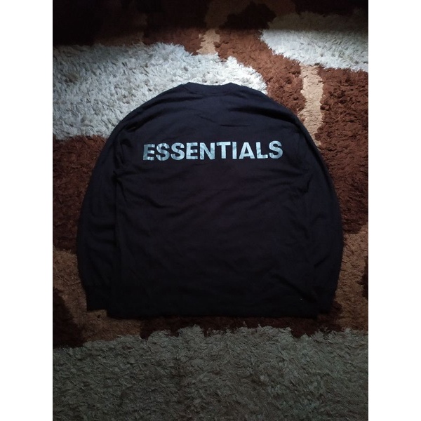 FEAR OF GOD ESSENTIALS 3M LOGO LONG SLEEVE BOXY T‑SHIRT BLACK second