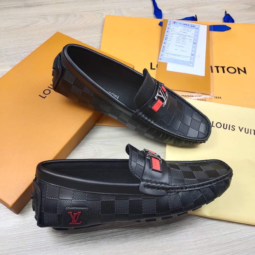 SEPATU LOAFERS PRIA KULIT LOUIS VUITTON DAMIER