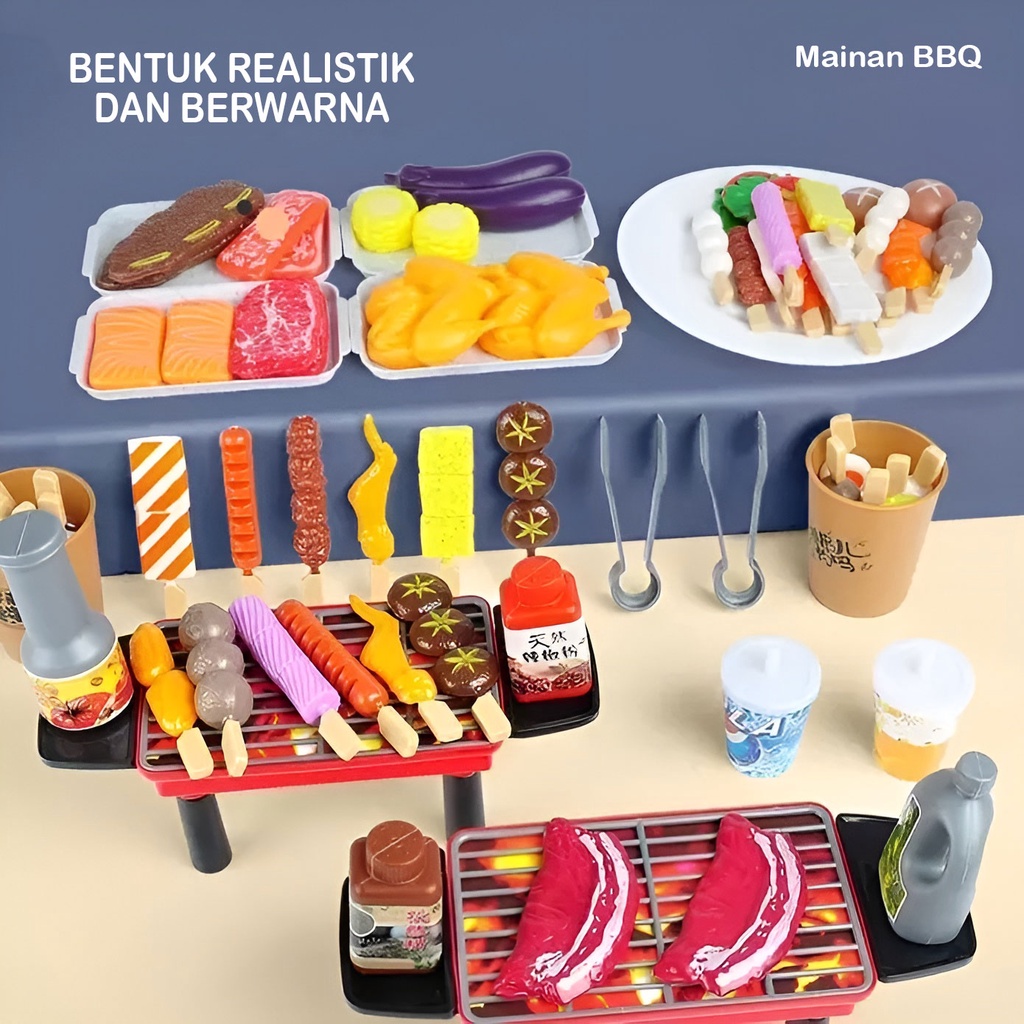 BBQ Set Play Time | Mainan Anak Perempuan Masak Masakan Usia 3-4-5-6-7 Tahun | Kado Ulang Tahun Anak Cewek