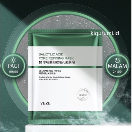 VEZE Sheet Mask Masker Wajah Salicylic Pore Refining Facial Mask CJR
