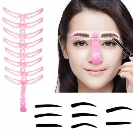 ^ KYRA ^ Cetakan Alis Korea Eyebrow Template Korean Aksesoris Make Up - Set Isi 8 Pcs
