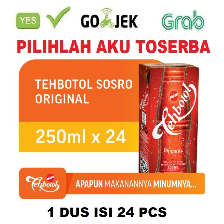 Teh Botol Sosro Kotak Original 250 ml - ( HARGA 1 DUS ISI 24 pcs )