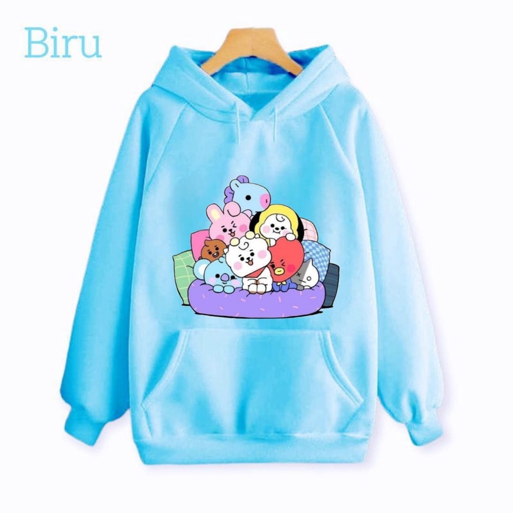 Hzl_outfit Hoodie Sweater Hoodie Anak Team BT21/ Sweater Anak Anak