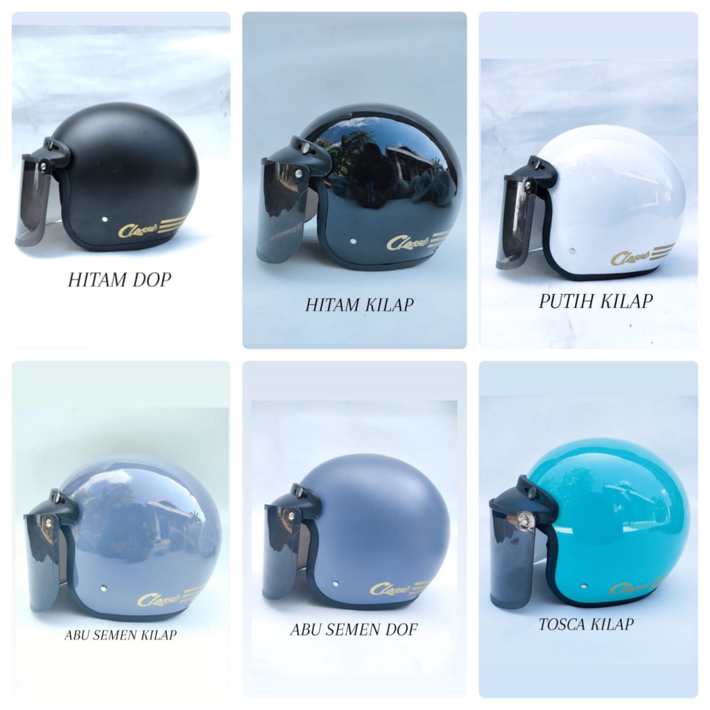 HELM CLASSIC FULL LEHER + KACA PACKING AMAN