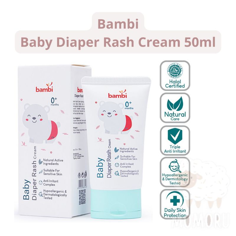 Bambi Baby Diaper Rash Cream 50ml Krim Ruam Popok Bayi