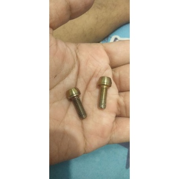 Baut L stenlis warna gold bakar panjang 2cm mur 10