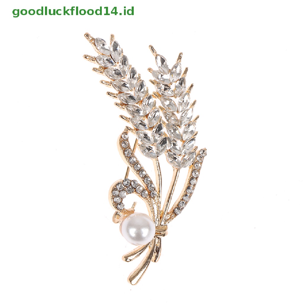 [GOOGFOUR] Mutiara Berlian Imitasi Telinga Gandum Bros Untuk Wanita Baroque Trendy Elegan Brooch Pin [TOP]