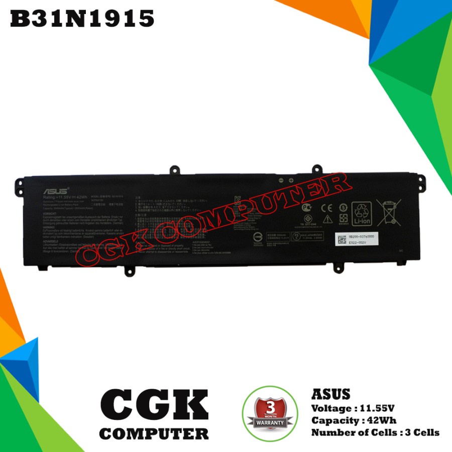 Baterai Laptop B31N1915 Asus ExpertBook L1 L1400CD L1500CD series