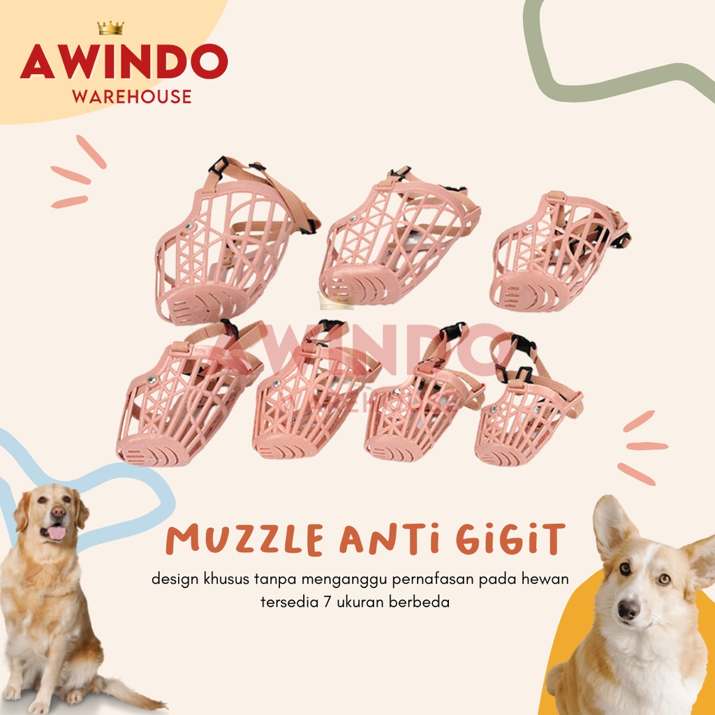 MUZZLE - Penutup Mulut Anjing Brangus Brongsong Anti Gigit Gongong Barking