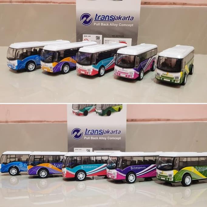 Diecast Bus Transjakarta - Diecast Busway Isi 5 - Diecast Bis Busway ---MURAH---