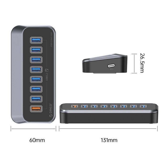 ORICO M3U3-7AQ-107-PORT USB3.2 HUB WITH CHARGING