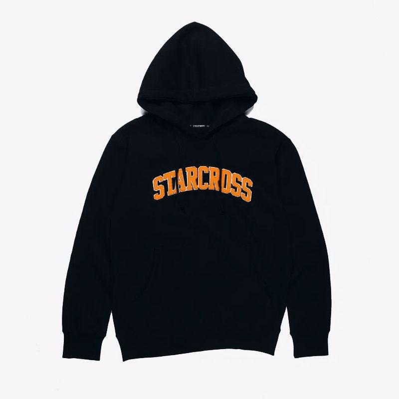 STARCROSS HOODIE PULLOVER BLACK ORANGR SWEATER DISTRO PRIA