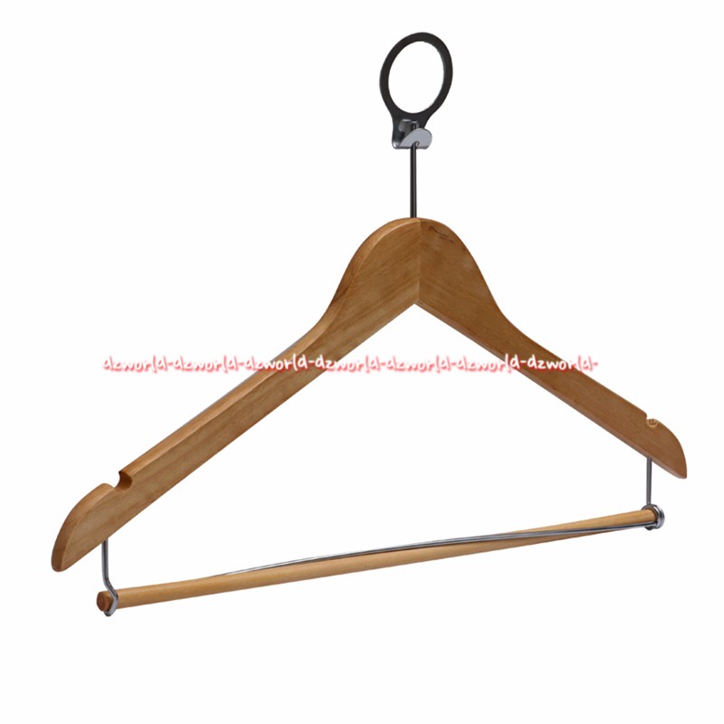 Stora 5pcs Suit Cloth Hanger With Bar Gantungan Baju Jas Blazer Bahan Kayu Dengan Bars Hanger Kayu Bar Warna Coklat