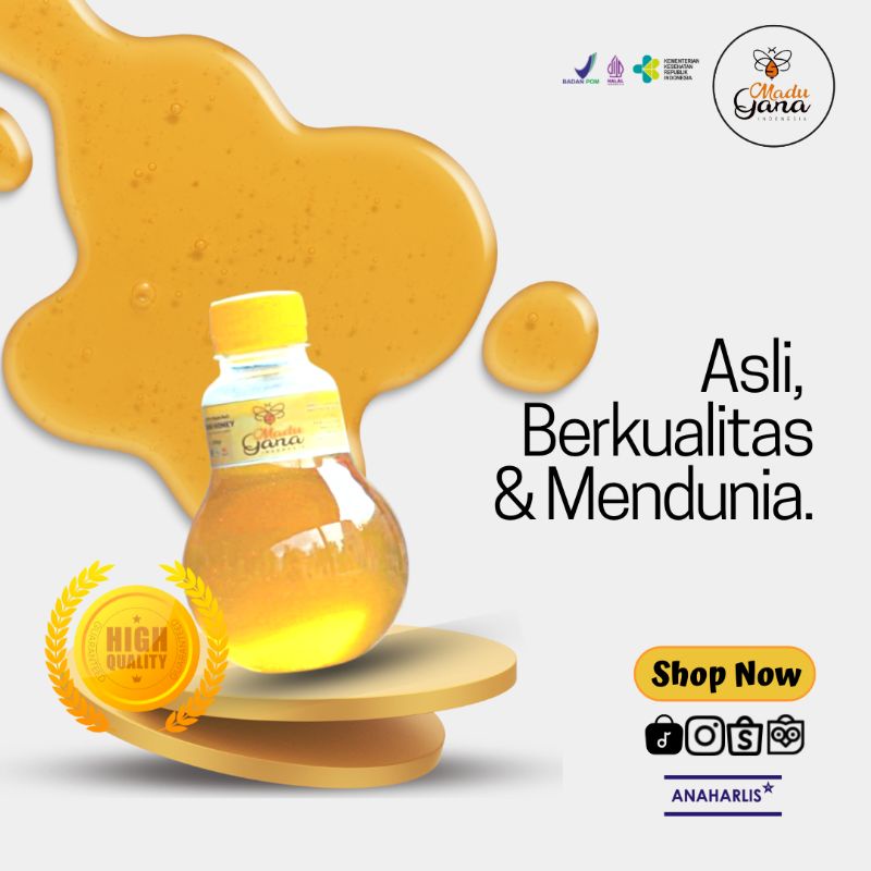 

Madu Gana 350 gram - Raw Honey 100% Madu Asli Murni