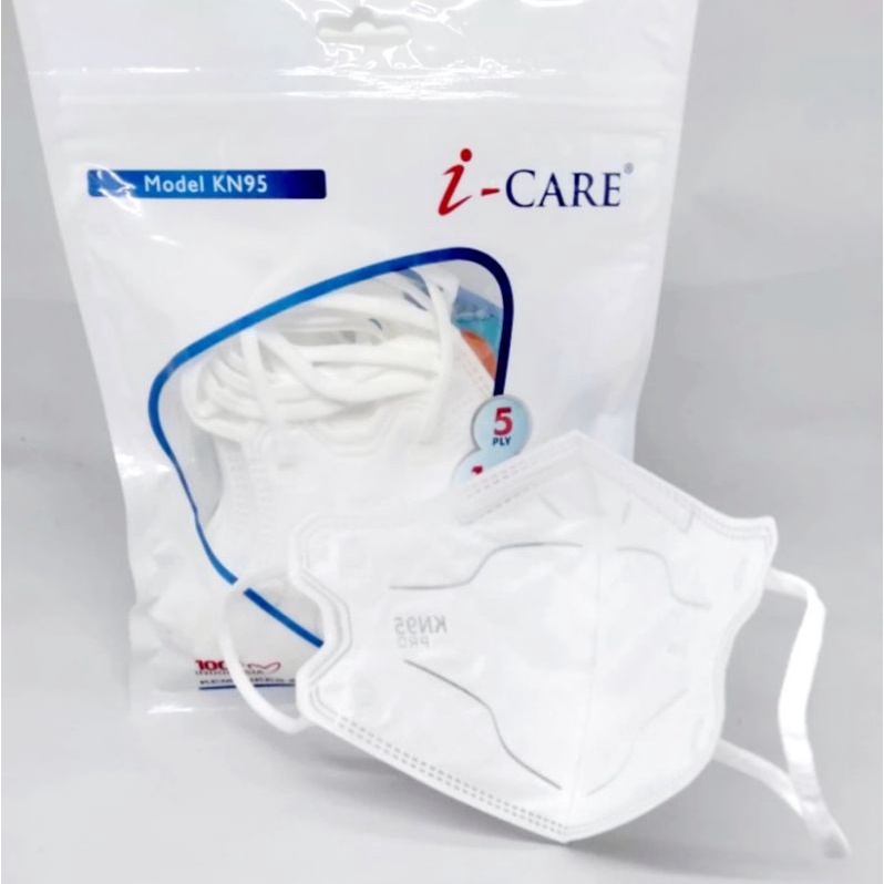 MASKER KN95 PRO ICARE PUTIH SNOW WHITE 5PLY ISI 10PCS ORIGINAL
