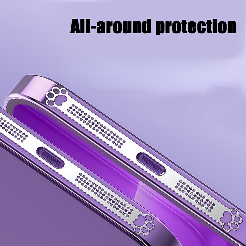 [Harga Grosir]Stiker Filter Debu Speaker Ponsel Desain Cakar Kucing Bahan Logam Untuk IPhine12 / 13 / 14 Series