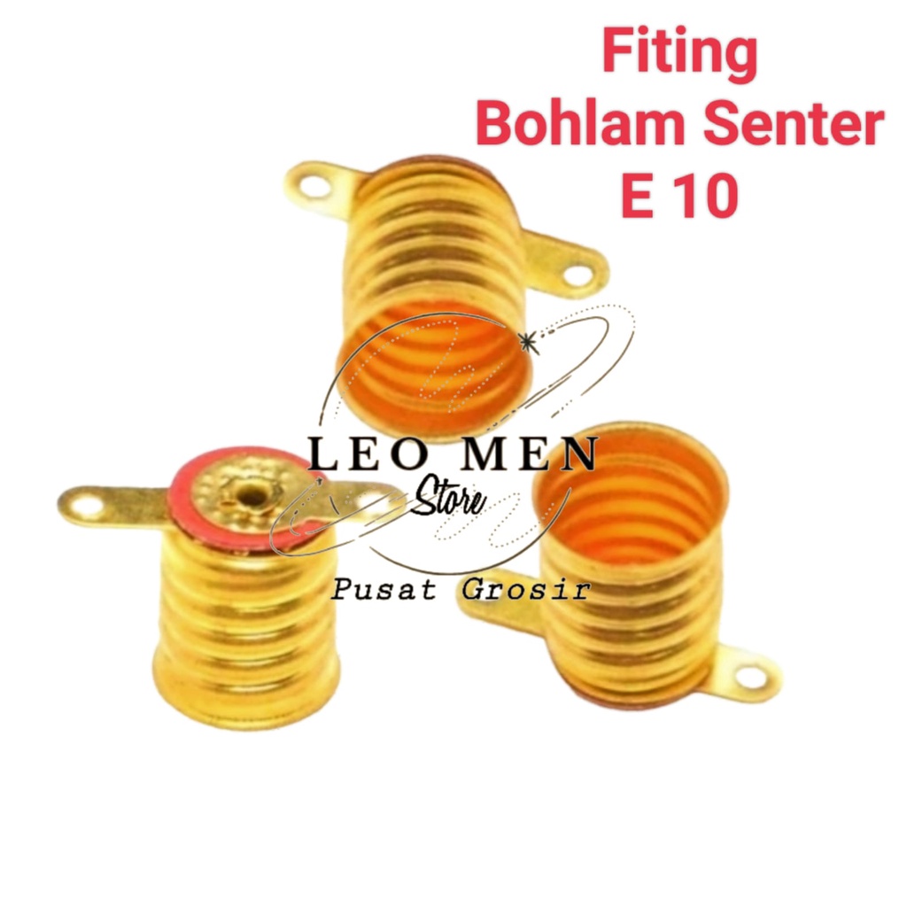Fitting Lampu Senter~Fitting Bohlam Senter~Drat E10~Kuningan