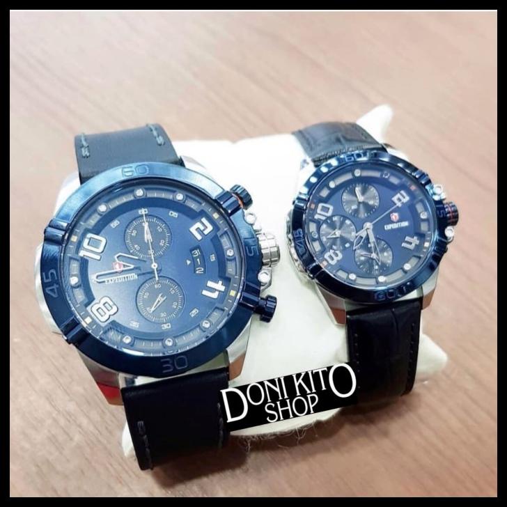 Jam Tangan Couple Expedition Original E-6763 Silver Blue