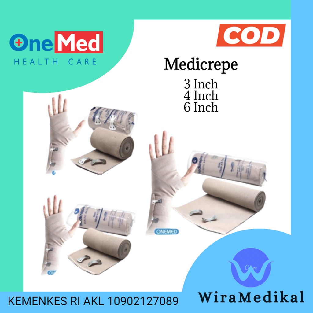 Medicrepe Perban Elastis 3 Inch, 4 Inch, 6 Inch Onemed Perban Untuk Cidera