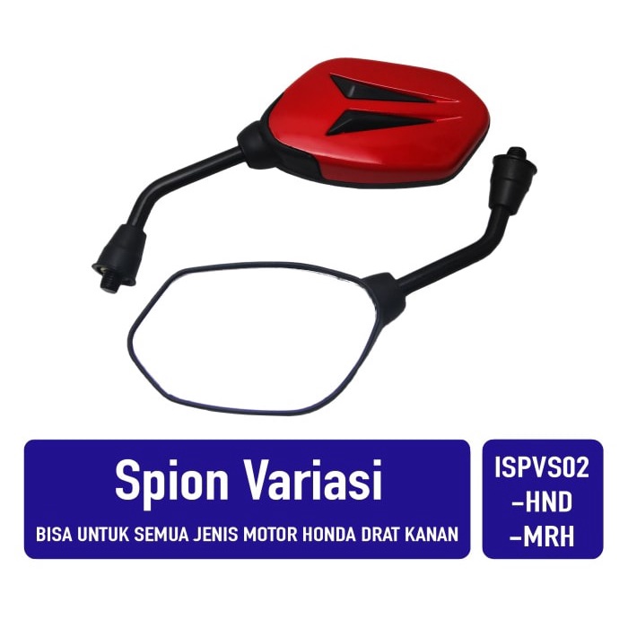 Jual Spion-Kaca Kiri-Kanan Set Variasi S02 Motor Honda Drat Kanan Baut 14 - Merah Terbatas