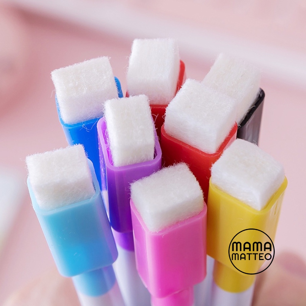 Spidol Wipe &amp; Clean / Spidol Mini dengan Penghapus untuk Papan Tulis White Board Warna Hitam Kuning Hijau Merah Pink Biru Muda Ungu Biru Tua