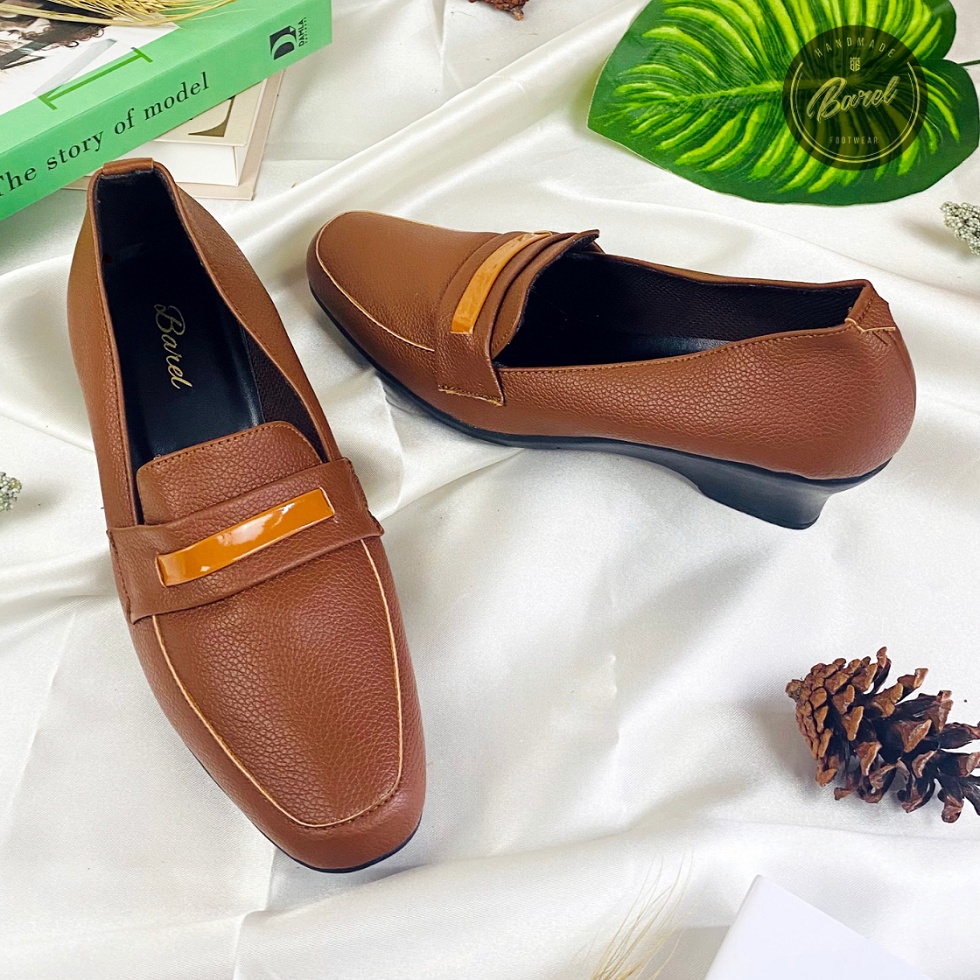 Barel - Nov coklat Sepatu Pantopel Kerja Wanita Sepatu Formal Wanita Pantofel Sepatu Kantor Heels Wanita