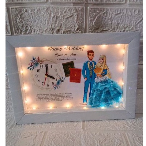 frame 3d hadiah wedding pigura nikah kado nikah