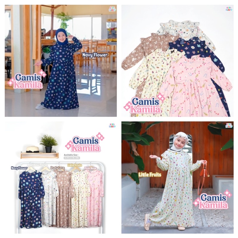 Gamis Kamila Gamis anak Katun Rayon Kids Diary