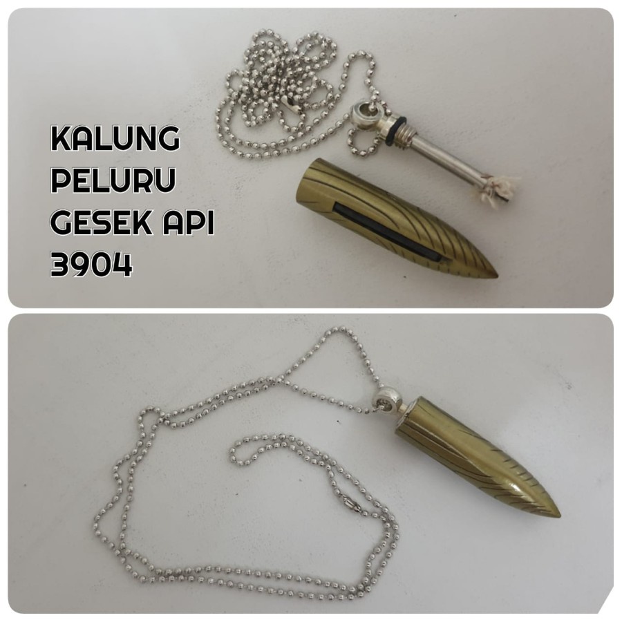 Korek Api Gesek Model  Kalung Peluru