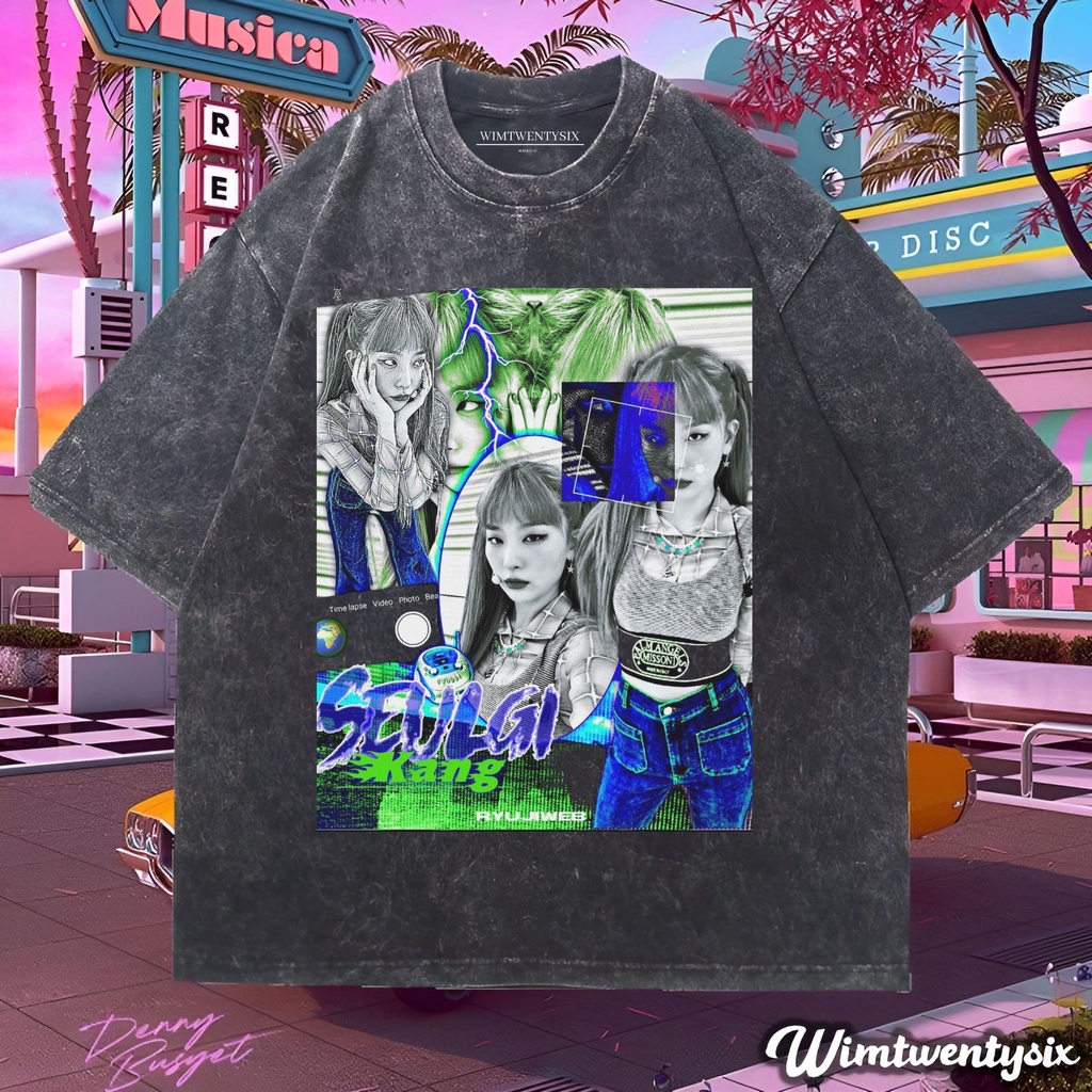 Wimtwentysix “Red velvet Seulgi kang” Oversize T-shirt | kaos washed | vintage tee | street style