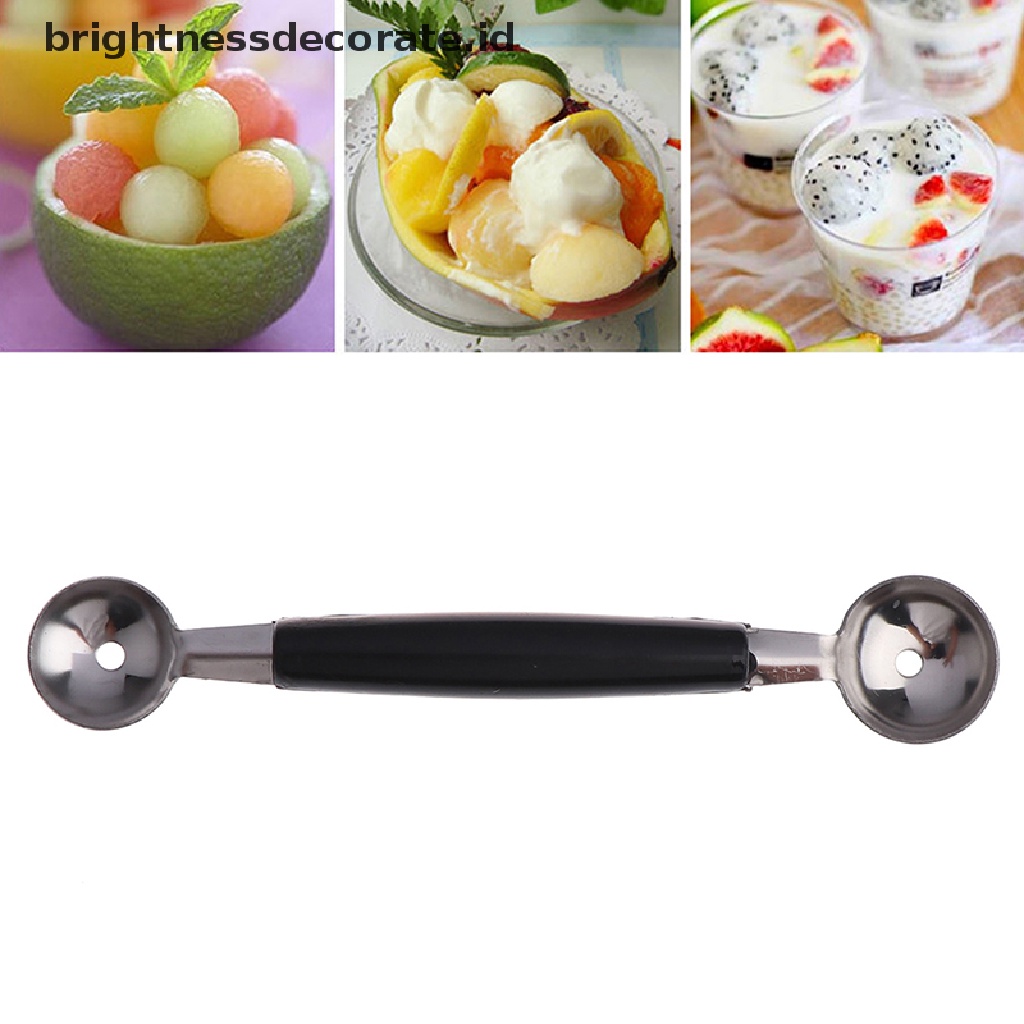 [Birth] Sendok Es Krim Buah Scoop Stainless Steal Double Ended Melon Ball Scooper Dapur [ID]