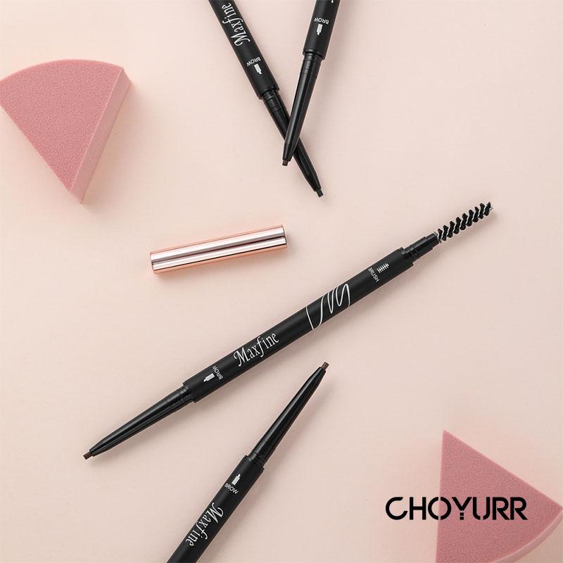 【COD】2 In 1 Eyebrow Pencil Waterproof Long-Lasting Brow Definer / Pensil Alis Teardrop / Pensil Alis Anti Air Putar Otomatis Eyebrow Pencil dengan Sikat Alis-CH