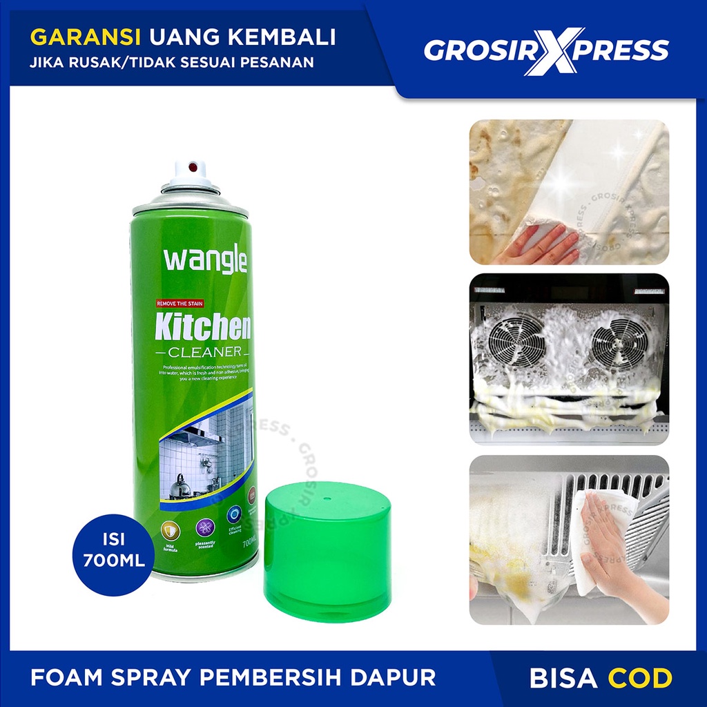 Cleaner Foam Wangle Kitchen Spray Pembersih Dapur Serbaguna Semprotan Penghapus Penghilang Noda Kerak Minyak Di Kompor Peralatan Lainnya Hemat Anti Ribet | GROSIRXPRESS