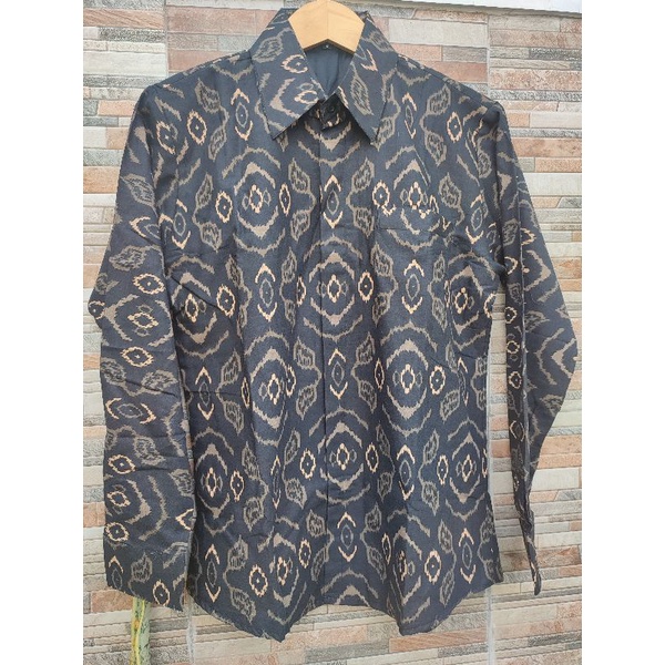 Batik Slim fit Slimfit Hitam Panjang Pendek Kekinian Ori Florist