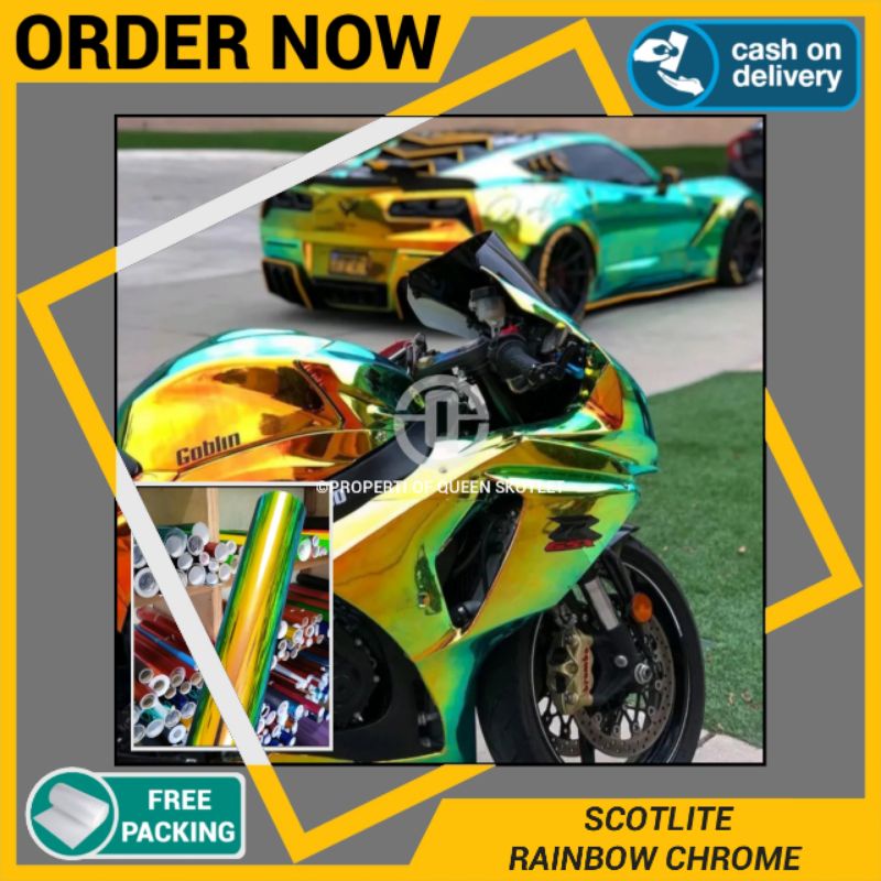 Sticker scotlite bunglon chameleon chrome mirror skotlet motor scotlet bunglon emblem stiker motor