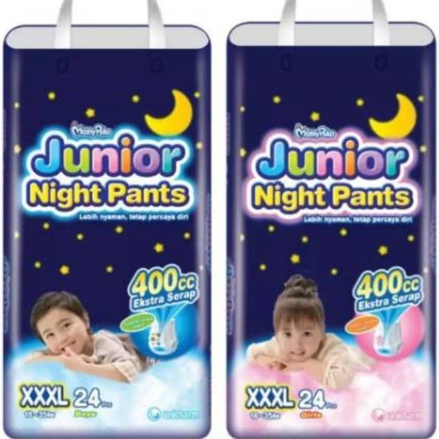 MAMYPOKO JUNIOR NIGHT PANTS PEMPERS POPOK BAYI XXXL 24 BOYS- GIRLS - XXXL 24 BOYS