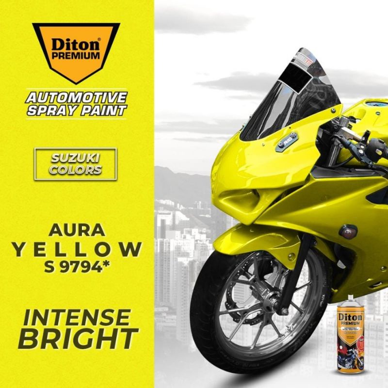 Pilok Pilox Cat Diton Premium Aura Yellow 9794 Kuning Cerah Y9794 400cc Cat Semprot Diton Premium Tahan Bensin 400 CC