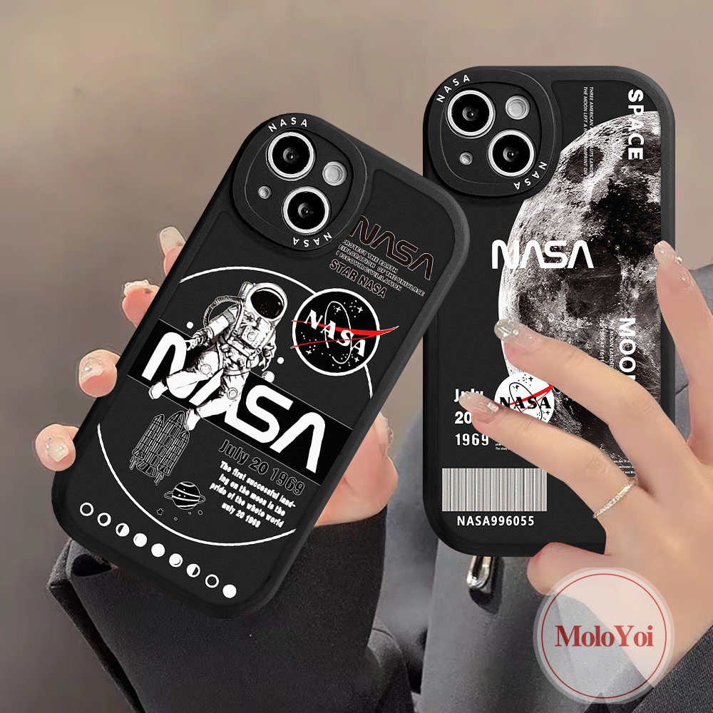 IPHONE Casing NASA Merek Trendi Kompatibel Untuk Iphone14 11 13 12 Pro MAX 6Plus 7Plus 6 6s 78 Plus 14 Plus XR X XS MAX SE 2020 Casing Handphone Belakang TPU Lembut