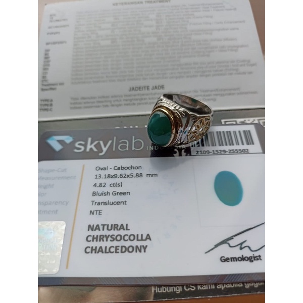 Cincin Batu Permata Bacan Gulao Serat Kura