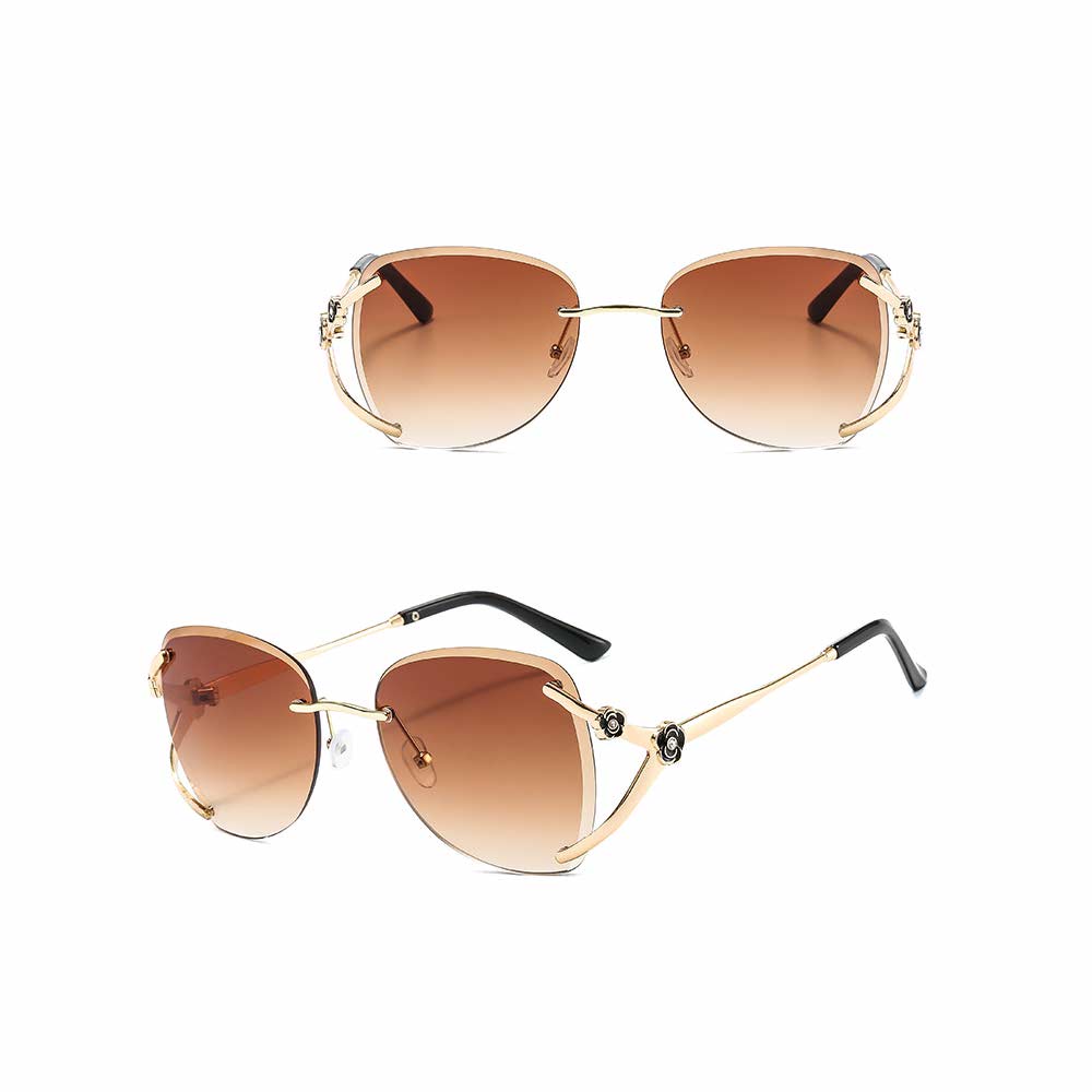 Kacamata UV400 [ Cokelat ] Anti Radiasi - Sunglasses Wanita Korea - HM8152